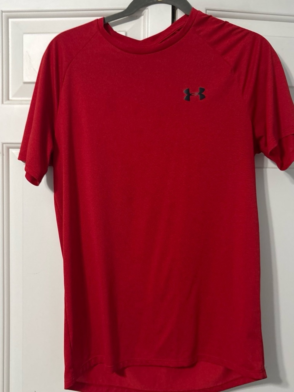Under Armour Red Short-Sleeve Tech Tee with Black Logo